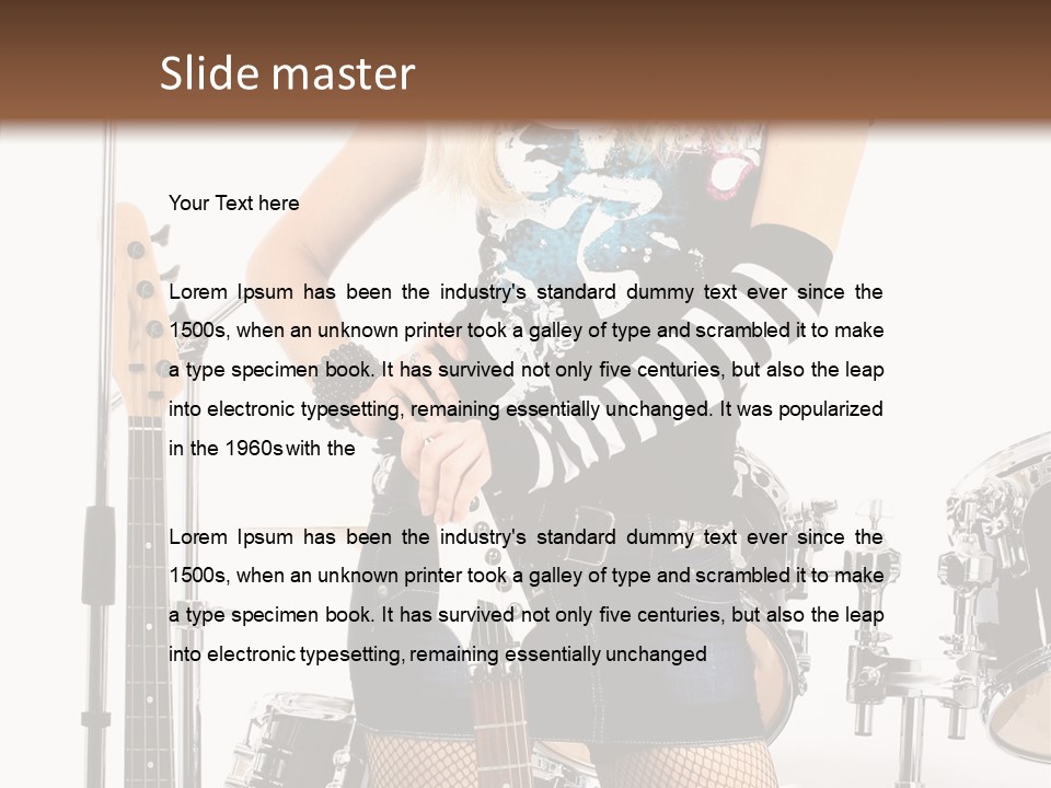 Sexually Leg Guitar PowerPoint Template