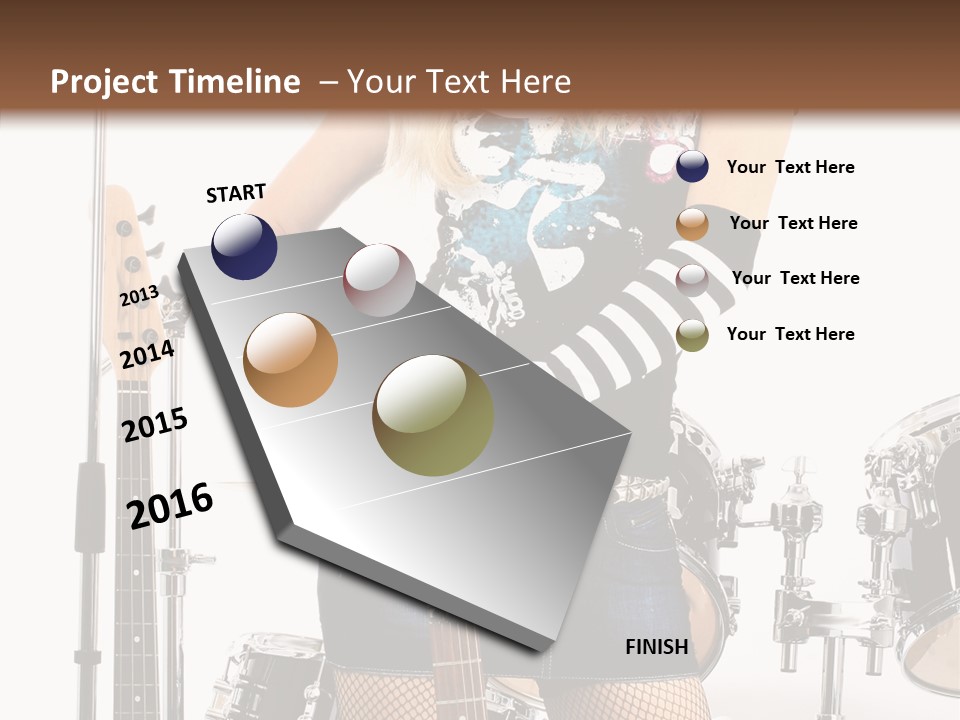 Sexually Leg Guitar PowerPoint Template