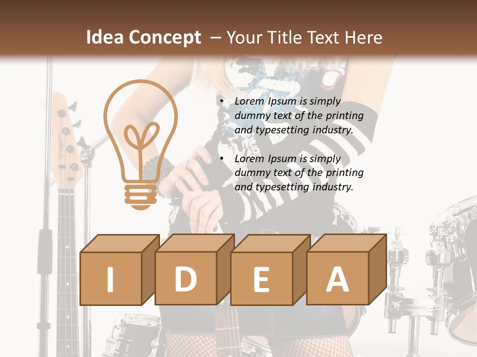 Sexually Leg Guitar PowerPoint Template