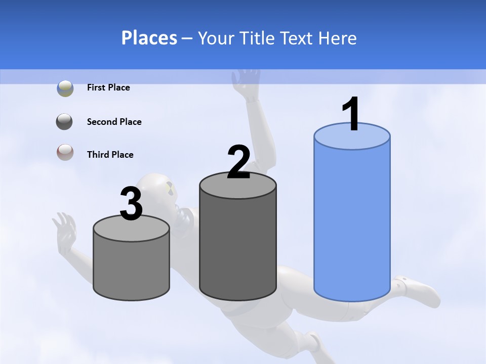 Skydiving Diver Blue PowerPoint Template