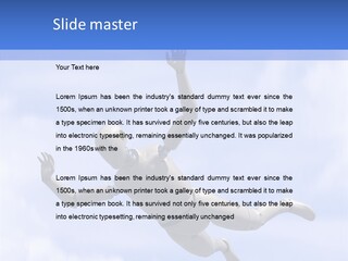 Skydiving Diver Blue PowerPoint Template