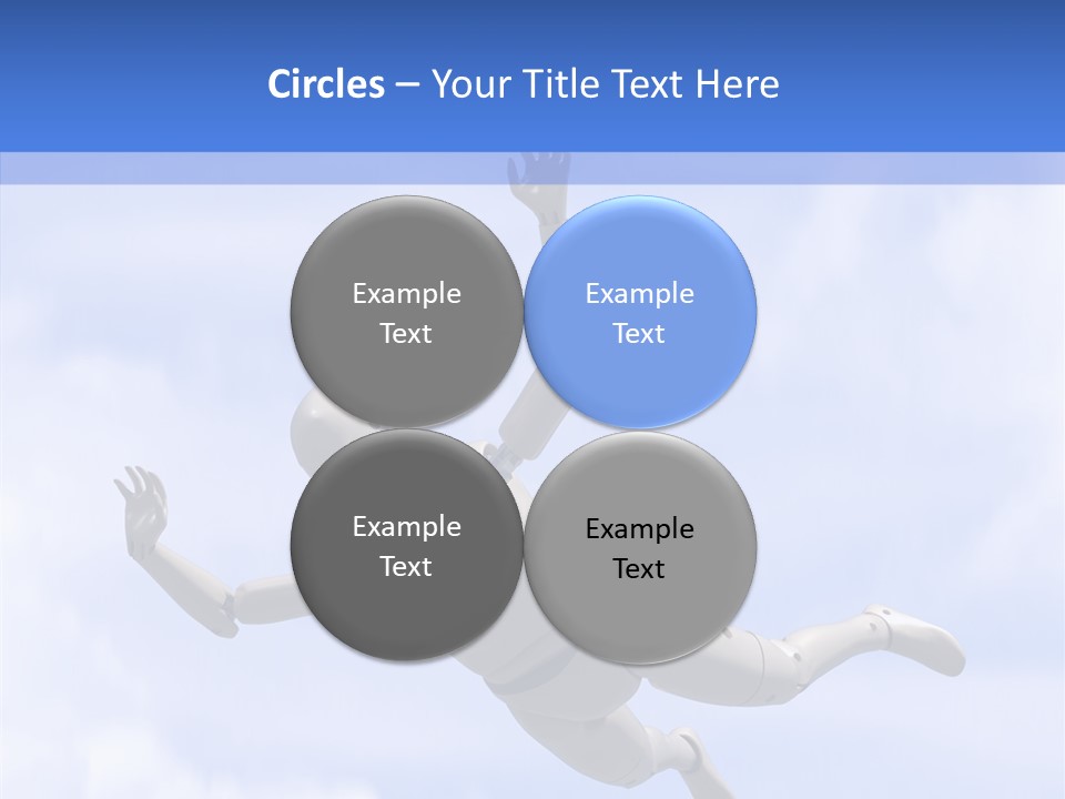 Skydiving Diver Blue PowerPoint Template
