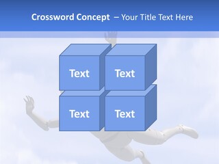 Skydiving Diver Blue PowerPoint Template