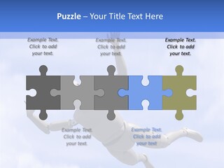 Skydiving Diver Blue PowerPoint Template