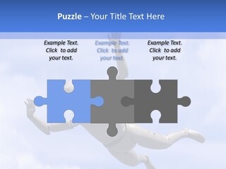 Skydiving Diver Blue PowerPoint Template