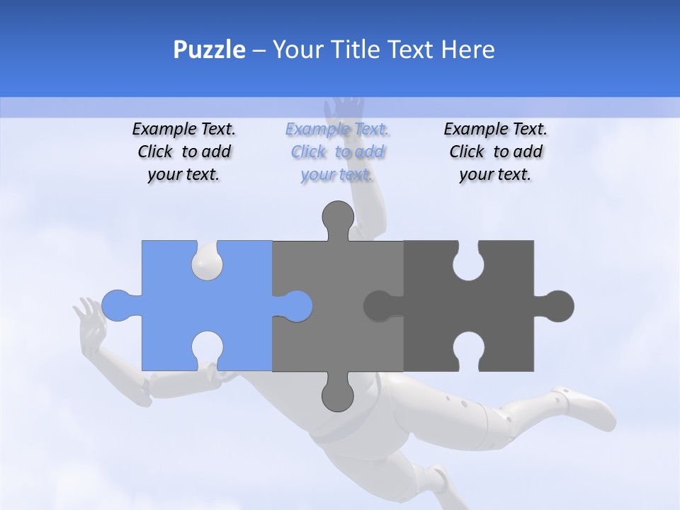 Skydiving Diver Blue PowerPoint Template