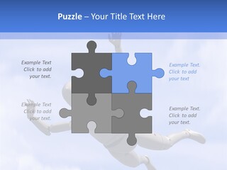Skydiving Diver Blue PowerPoint Template