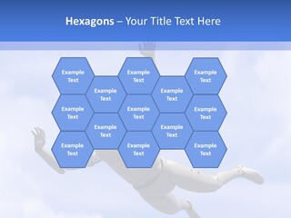 Skydiving Diver Blue PowerPoint Template