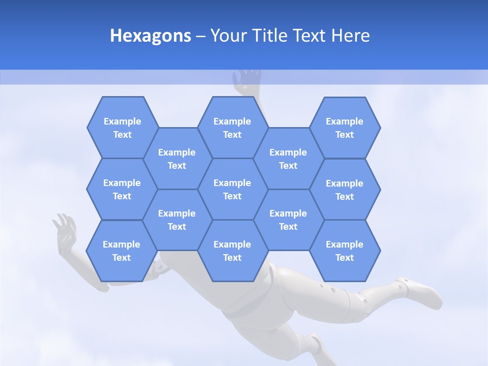 Skydiving Diver Blue PowerPoint Template