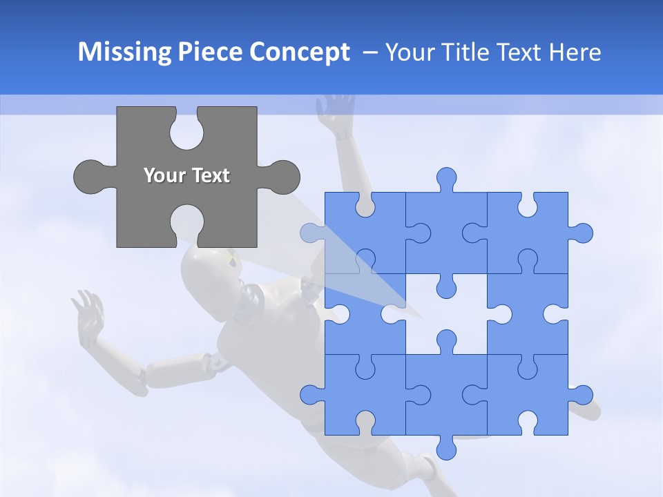 Skydiving Diver Blue PowerPoint Template
