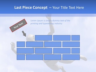 Skydiving Diver Blue PowerPoint Template