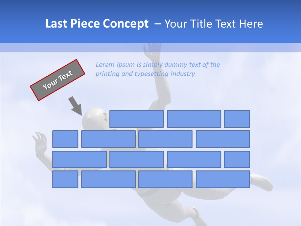 Skydiving Diver Blue PowerPoint Template