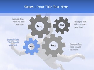 Skydiving Diver Blue PowerPoint Template