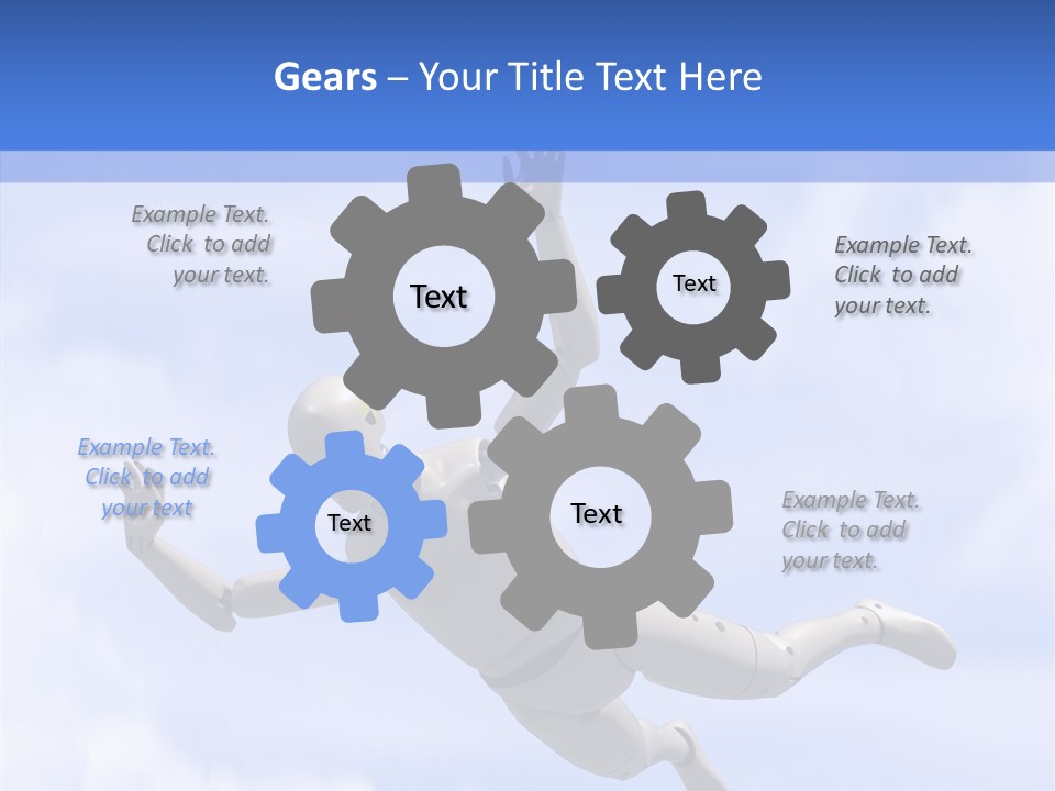 Skydiving Diver Blue PowerPoint Template