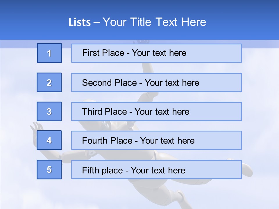 Skydiving Diver Blue PowerPoint Template