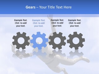 Skydiving Diver Blue PowerPoint Template