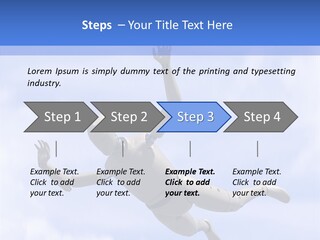 Skydiving Diver Blue PowerPoint Template