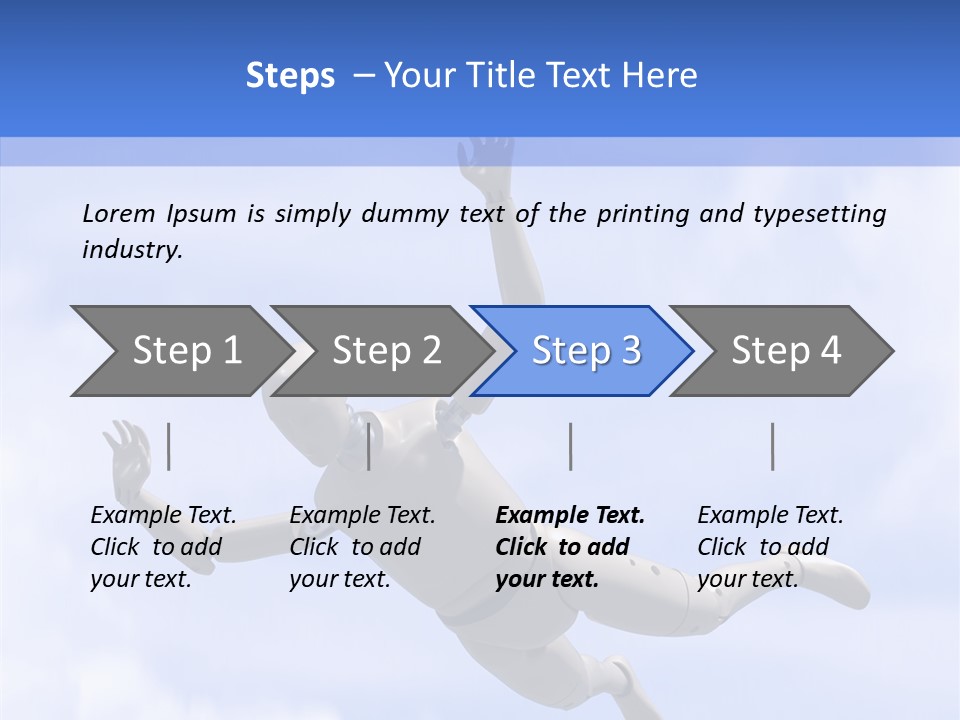 Skydiving Diver Blue PowerPoint Template