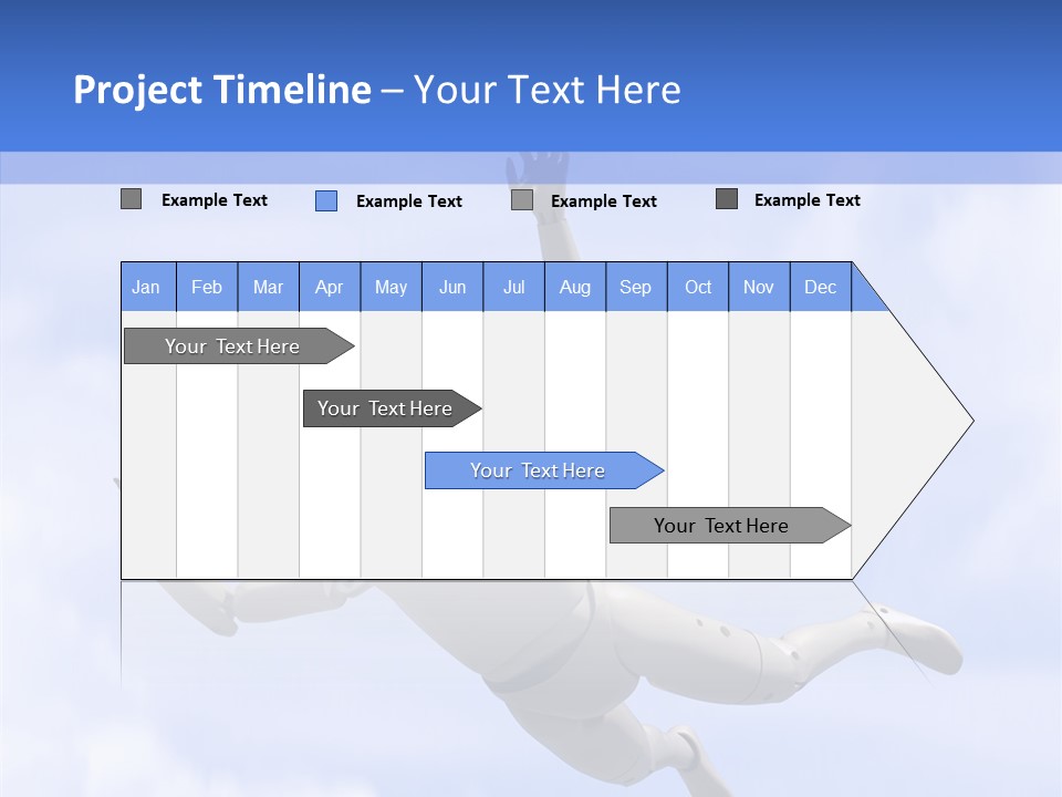 Skydiving Diver Blue PowerPoint Template