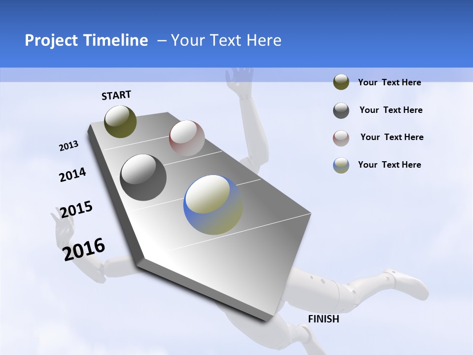 Skydiving Diver Blue PowerPoint Template
