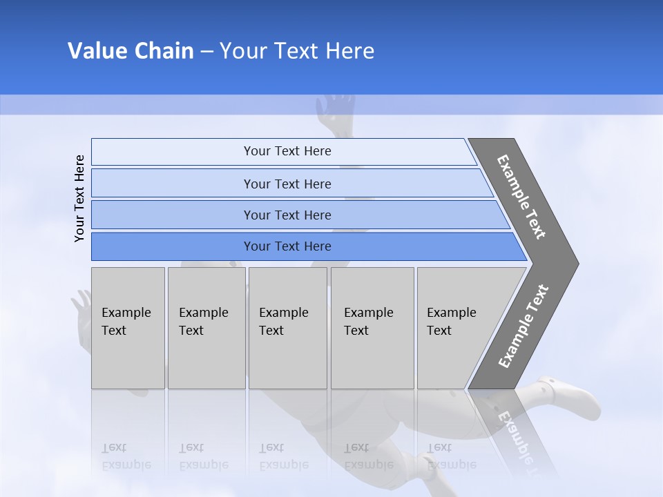 Skydiving Diver Blue PowerPoint Template