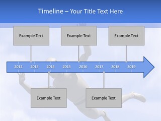 Skydiving Diver Blue PowerPoint Template