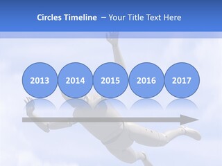 Skydiving Diver Blue PowerPoint Template