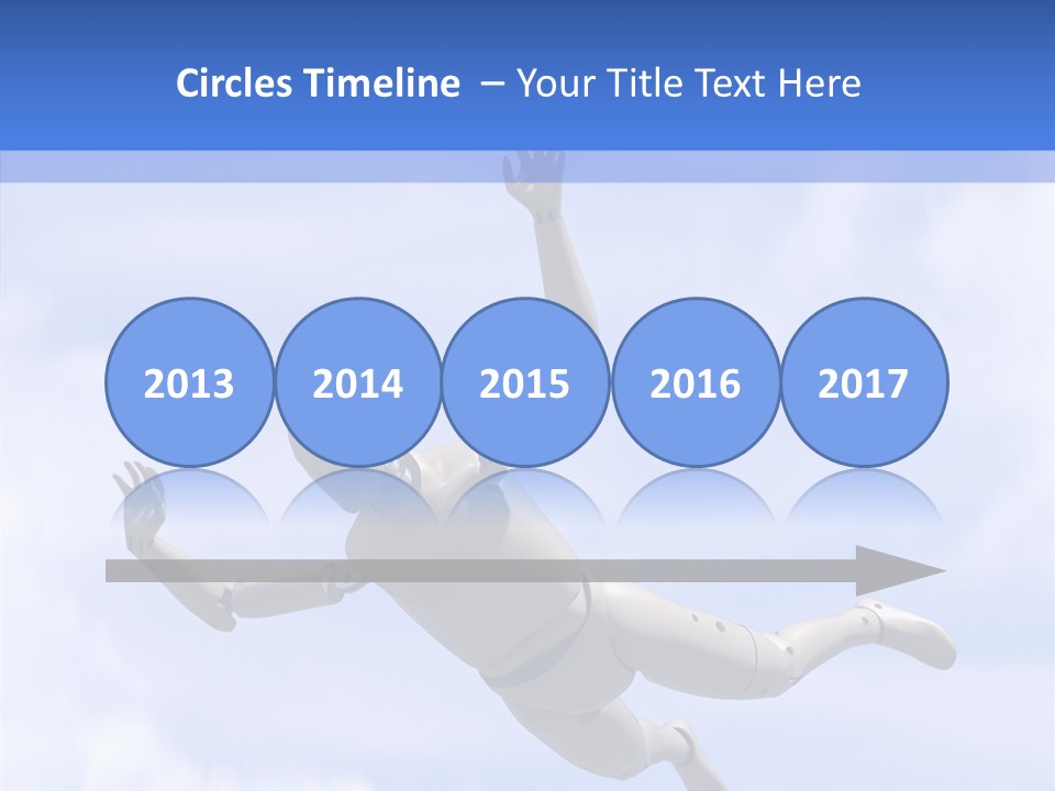 Skydiving Diver Blue PowerPoint Template