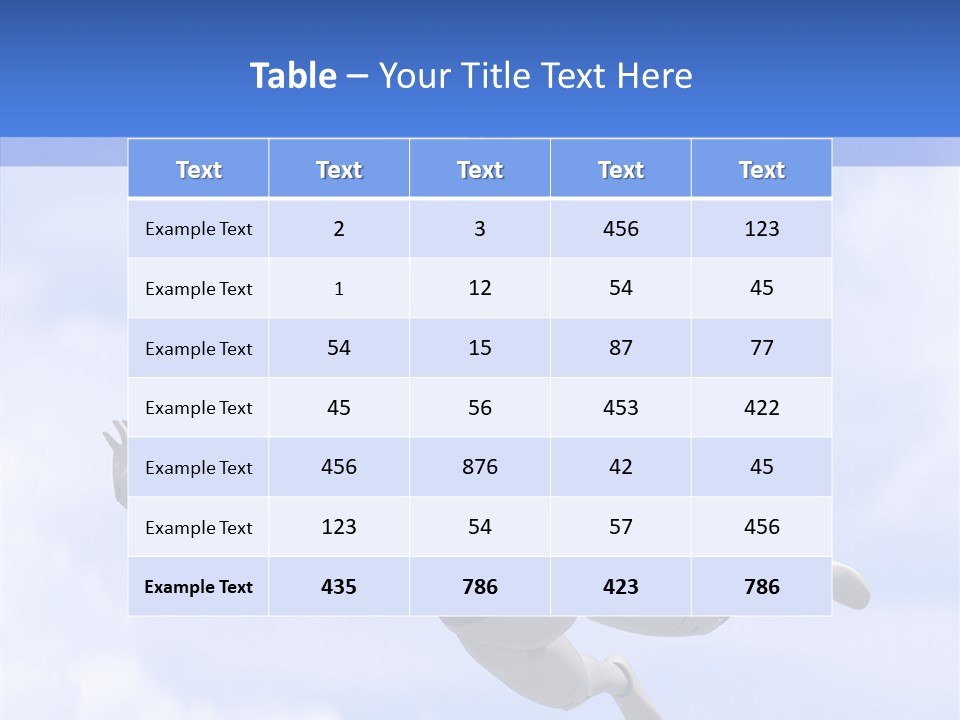 Skydiving Diver Blue PowerPoint Template