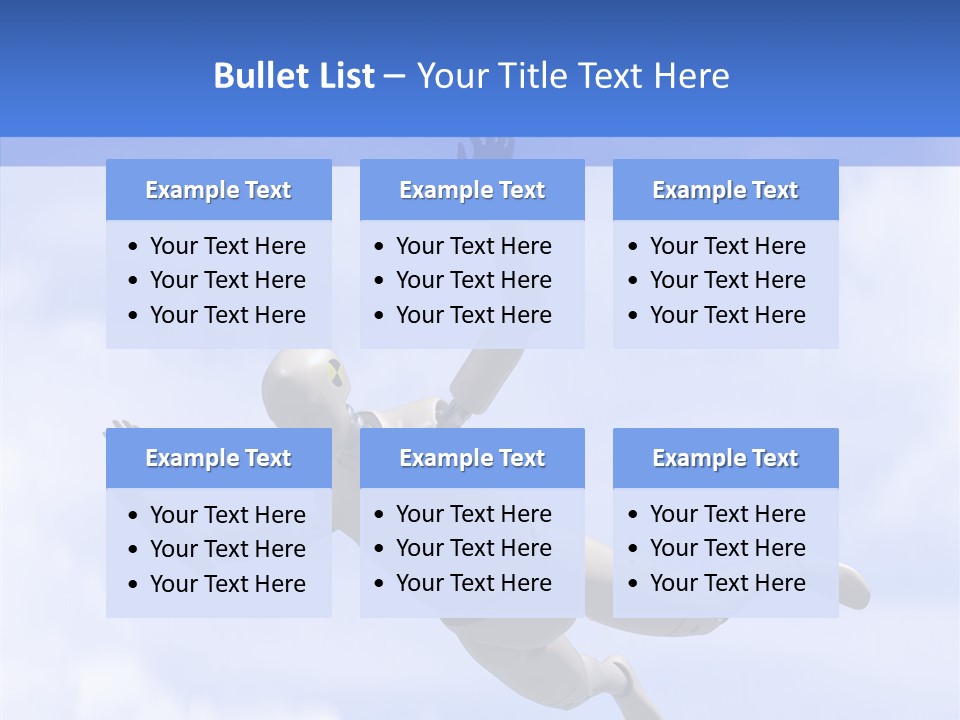 Skydiving Diver Blue PowerPoint Template