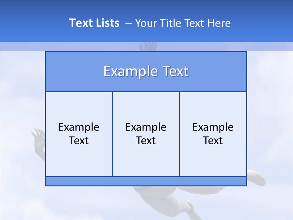 Skydiving Diver Blue PowerPoint Template