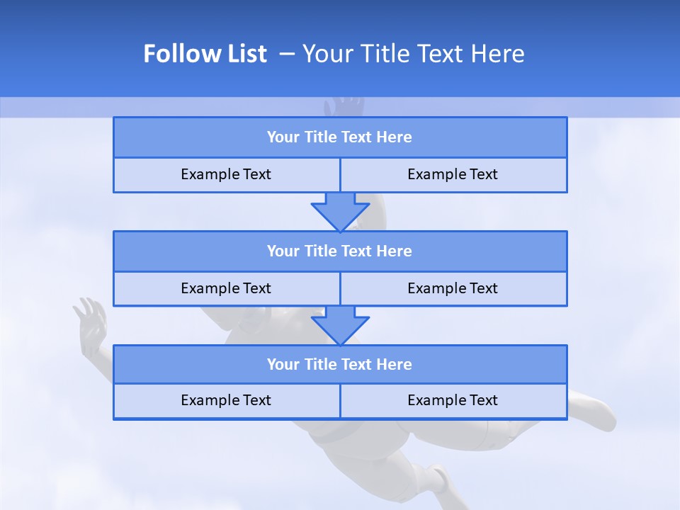 Skydiving Diver Blue PowerPoint Template