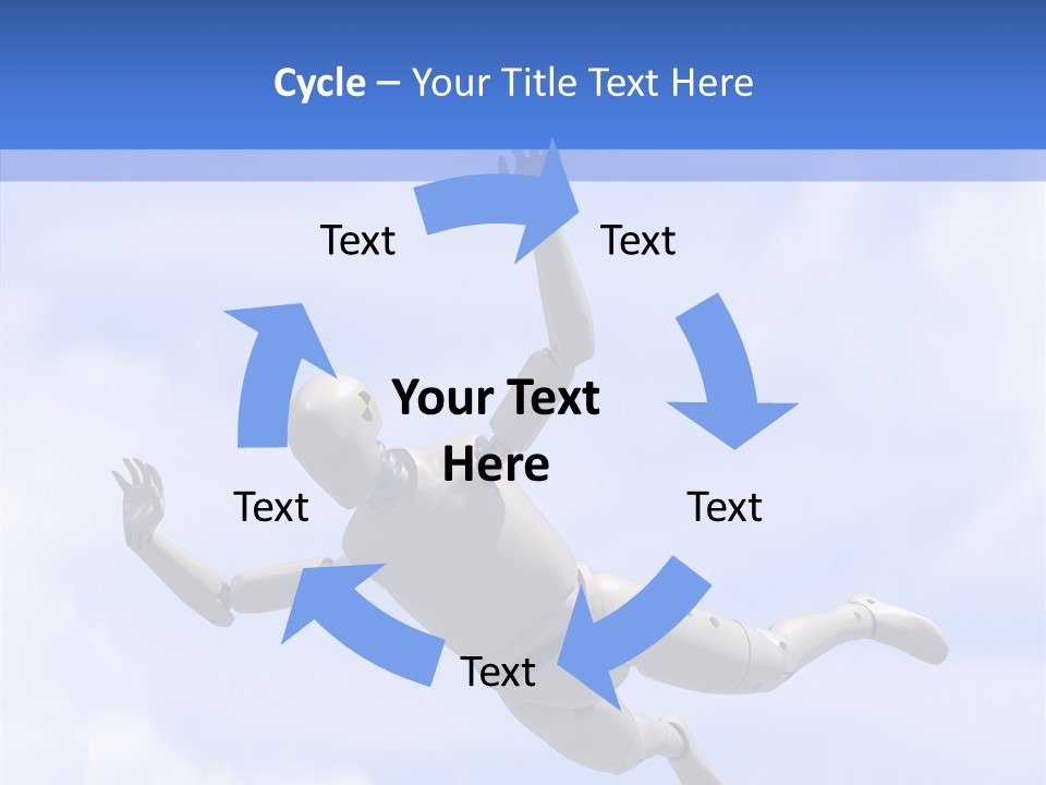 Skydiving Diver Blue PowerPoint Template