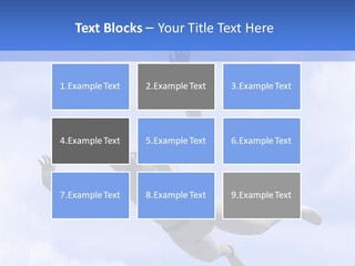 Skydiving Diver Blue PowerPoint Template