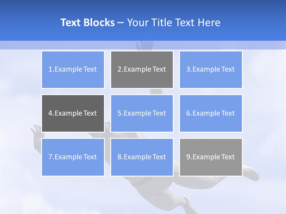 Skydiving Diver Blue PowerPoint Template
