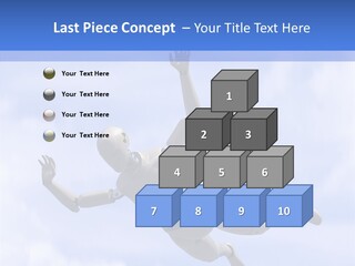Skydiving Diver Blue PowerPoint Template