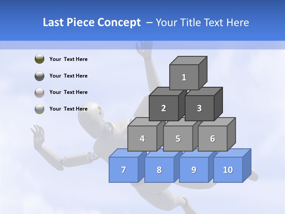 Skydiving Diver Blue PowerPoint Template