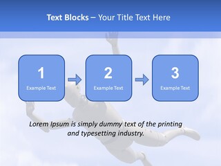 Skydiving Diver Blue PowerPoint Template