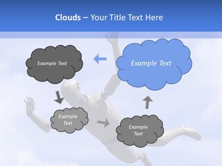 Skydiving Diver Blue PowerPoint Template