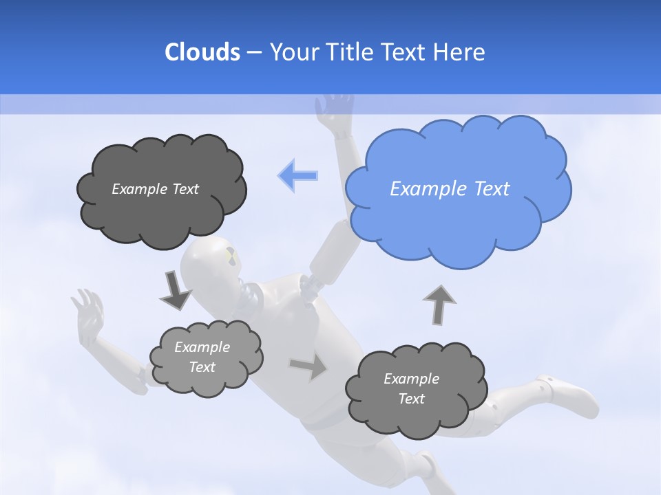 Skydiving Diver Blue PowerPoint Template