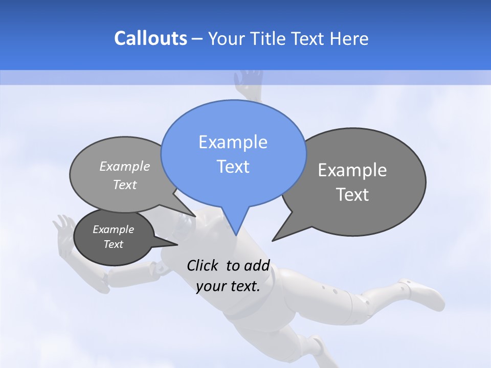 Skydiving Diver Blue PowerPoint Template