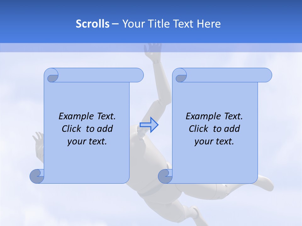 Skydiving Diver Blue PowerPoint Template