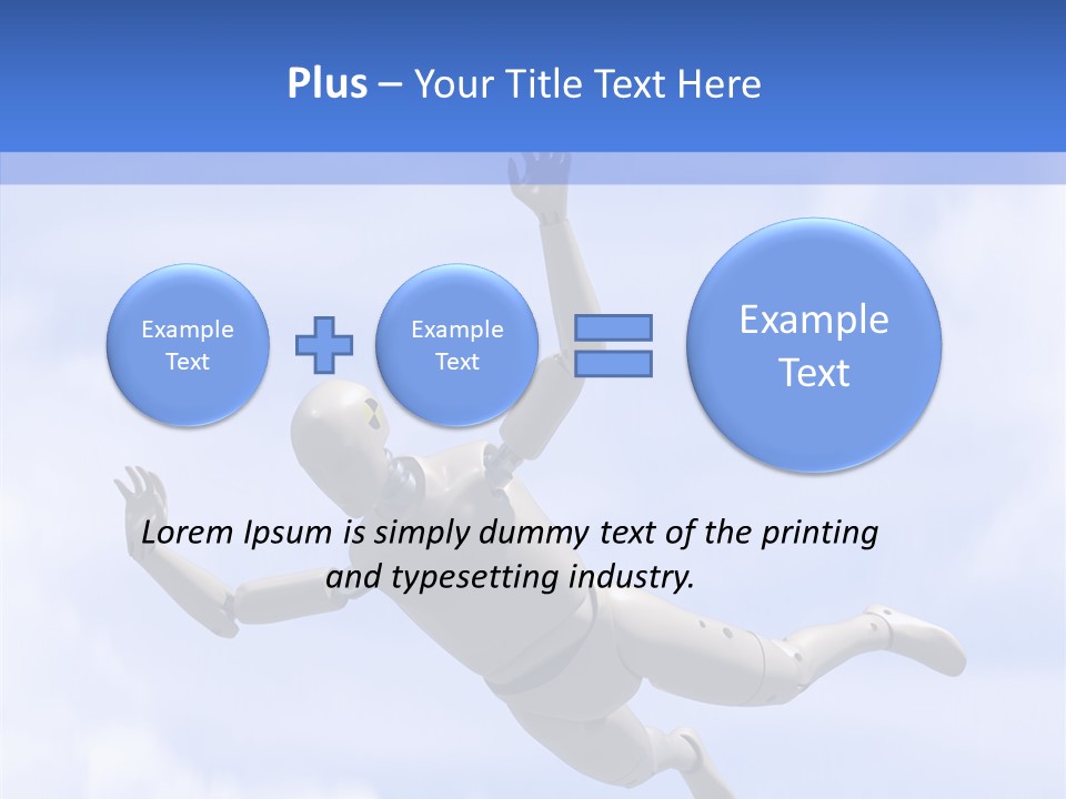 Skydiving Diver Blue PowerPoint Template
