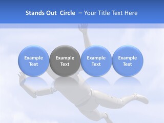 Skydiving Diver Blue PowerPoint Template