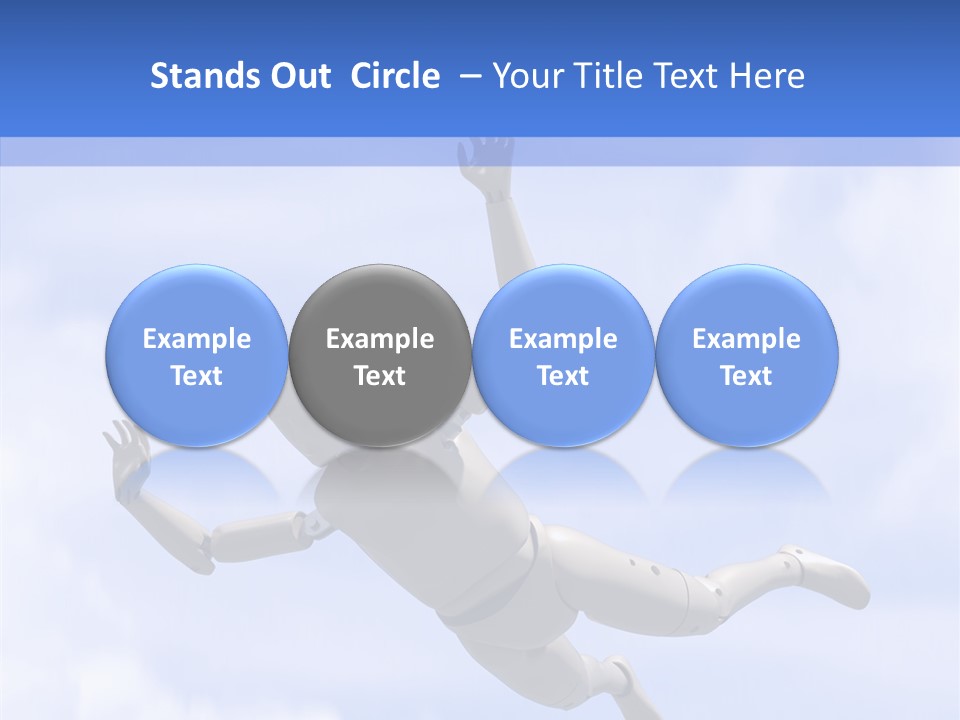 Skydiving Diver Blue PowerPoint Template