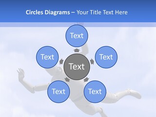 Skydiving Diver Blue PowerPoint Template