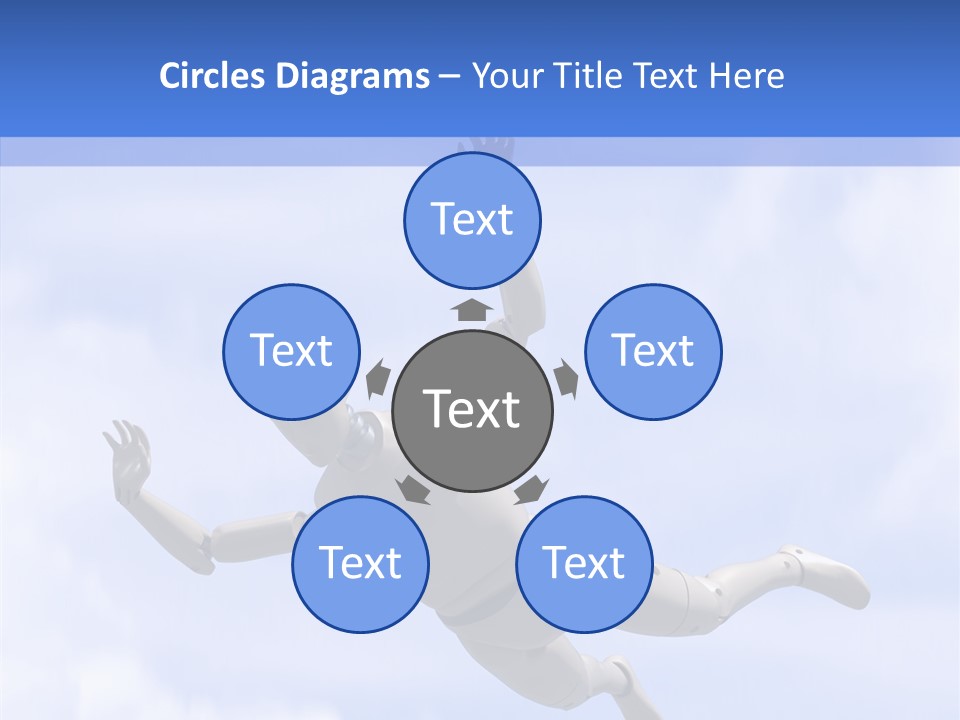 Skydiving Diver Blue PowerPoint Template