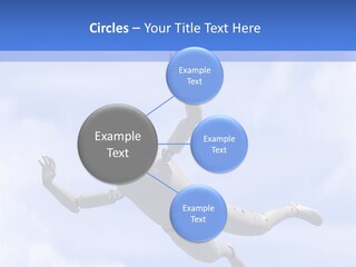 Skydiving Diver Blue PowerPoint Template
