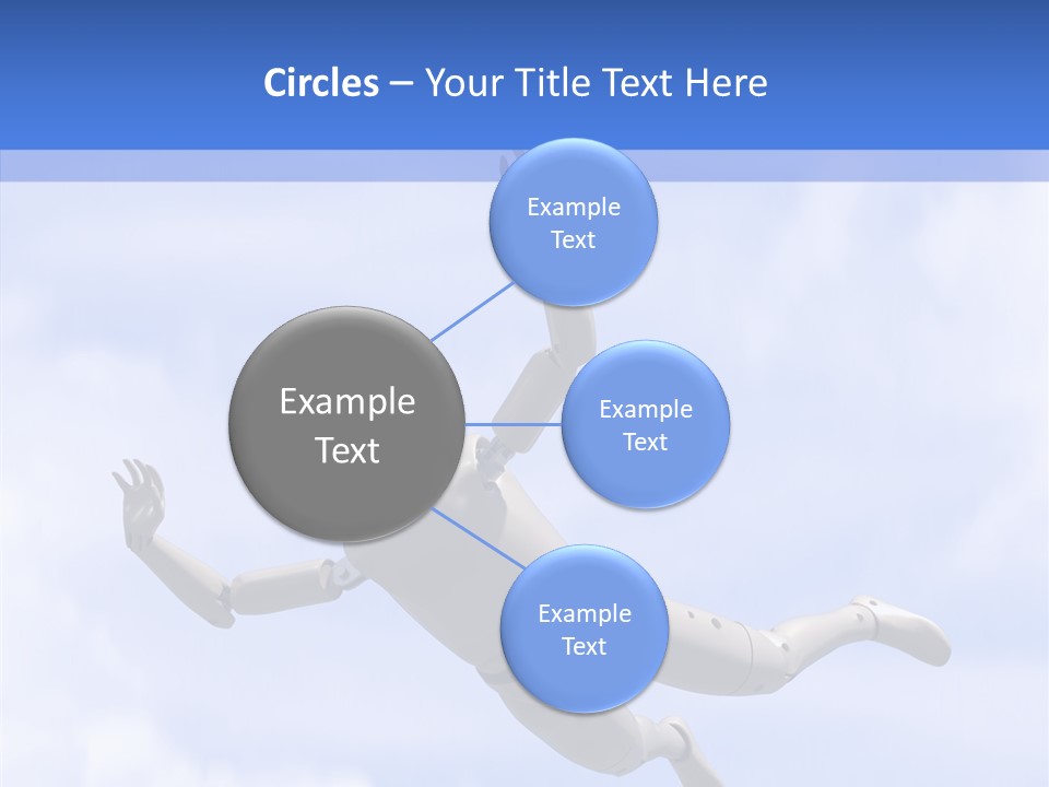 Skydiving Diver Blue PowerPoint Template