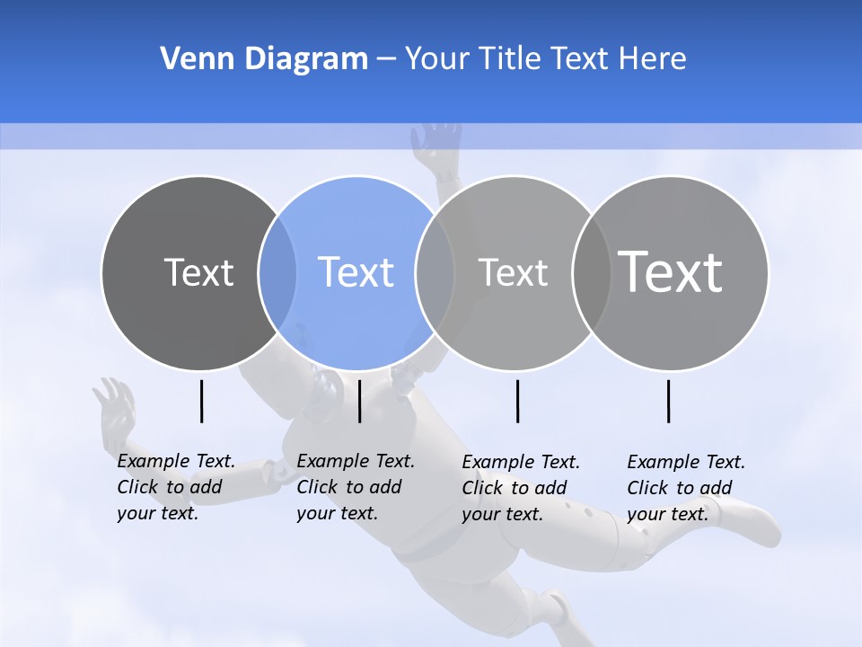 Skydiving Diver Blue PowerPoint Template